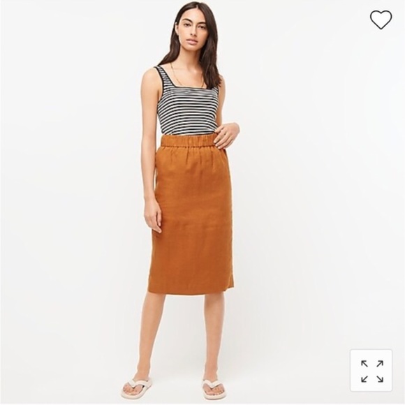 J. Crew Linen Pull-On Skirt size ST - Picture 2 of 5